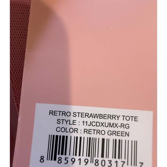 JUICY COUTURE RETRO STRAWBERRY TOTE RETRO GREEN Bag Handbag Purse NWT Y2K 🍓 - Picture 7 of 7
